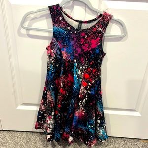 Pixie Lane Girls black and spray paint dress
